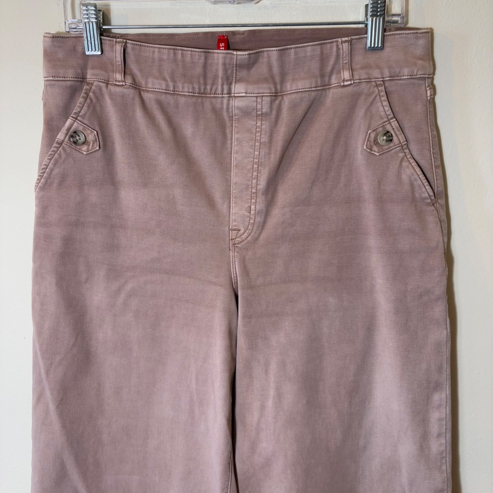 SPANX Wide Leg Cropped Pants‎ Womens XL Pull On Button Pocket Mauve Casual - Picture 2 of 7